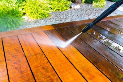 Wood Patio Cleaning!